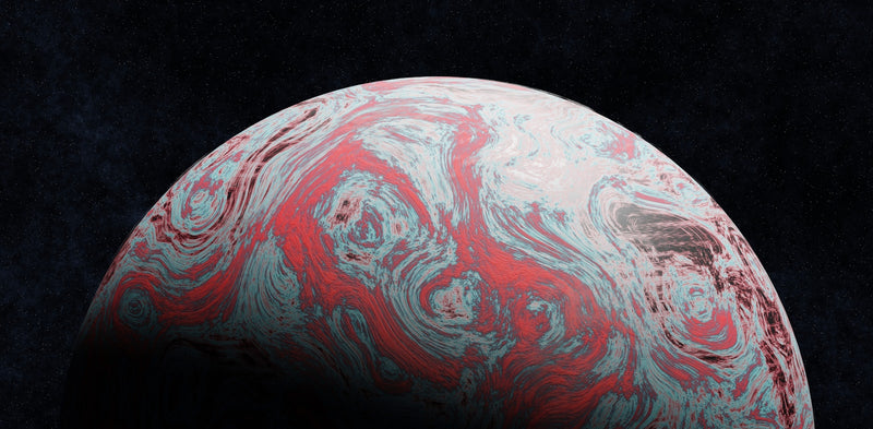 The red planet Mars photographed against black space