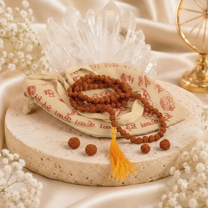 Astroliya Certified 5 Mukhi Rudraksha Mala (108 Beads)