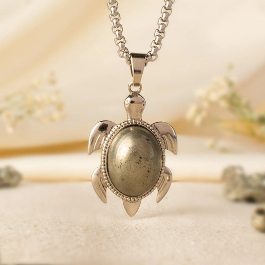 Pyrite Tortoise Pendant