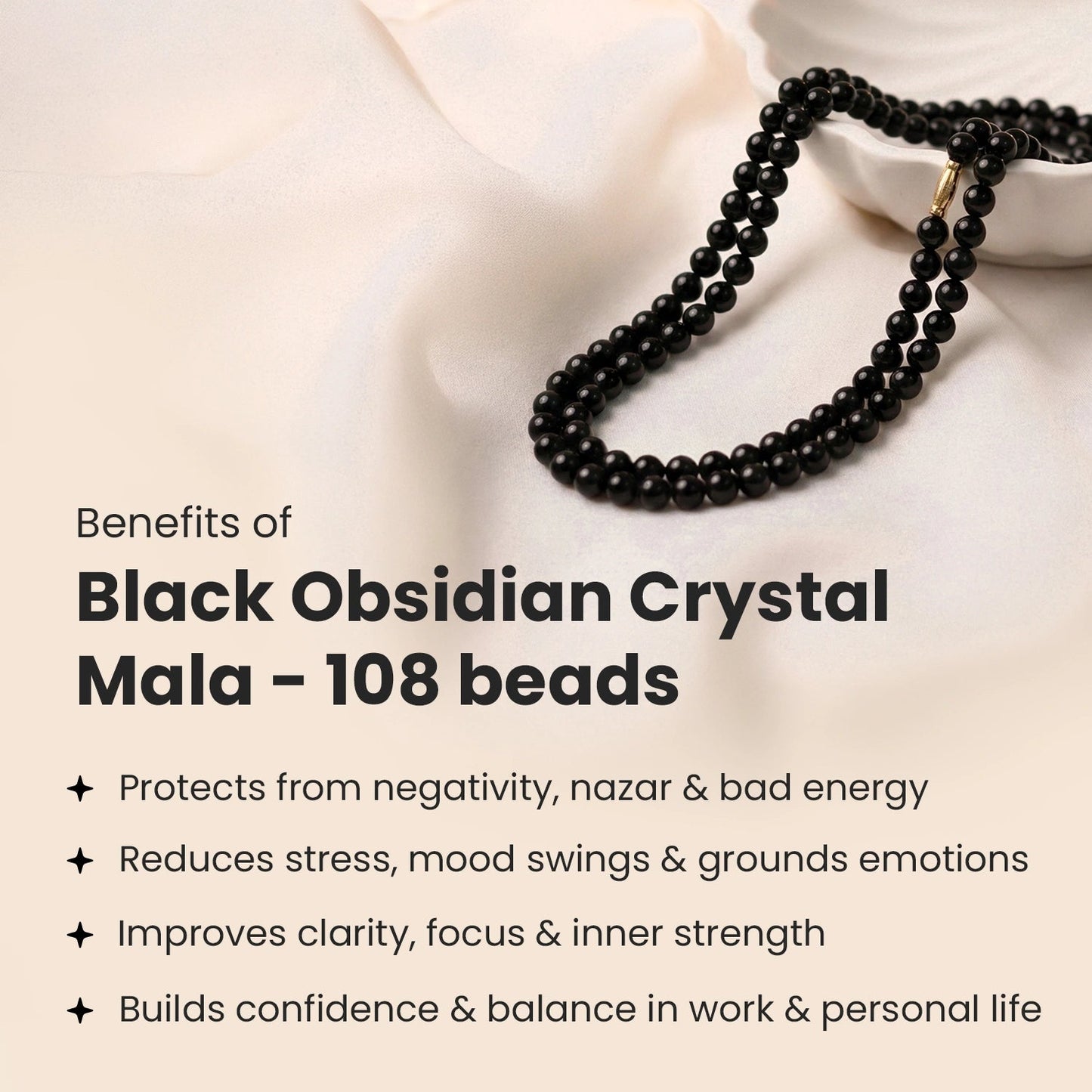 Black Obsidian Mala