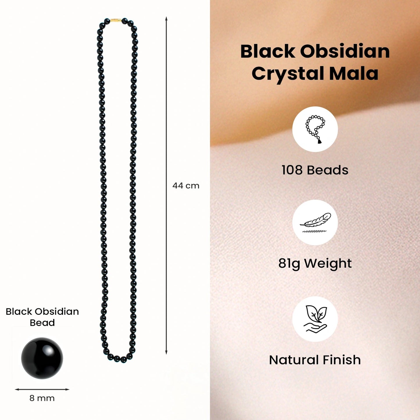 Black Obsidian Mala