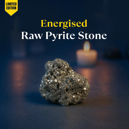 Purnima energised raw pyrite stone cluster for wealth and abundance