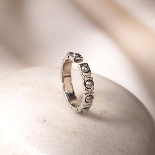 Pyrite Stud Ring