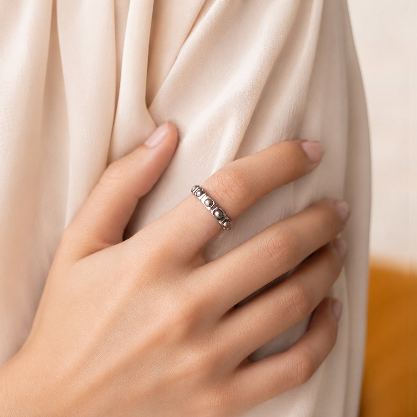 Pyrite Stud Ring